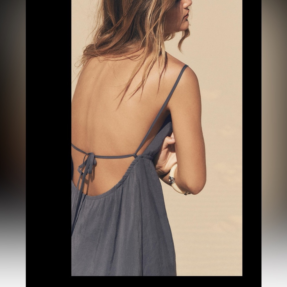 Elegant Backless Gray Dress